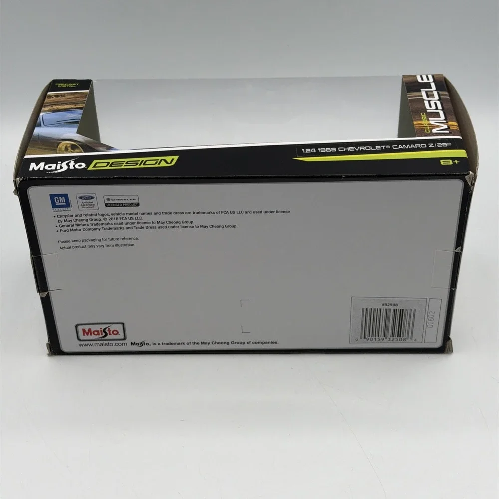 Maisto Design Shop 1968 Chevrolet Camaro Z28 Black And Gray 1:24 Diecast Car